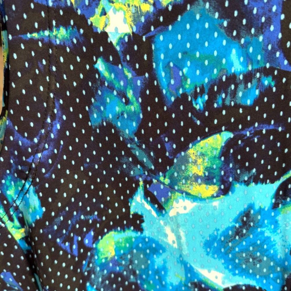 Calvin Klein Performance Blue Abstract Polka Dot Full Zip Vest - Size L - Picture 2 of 5